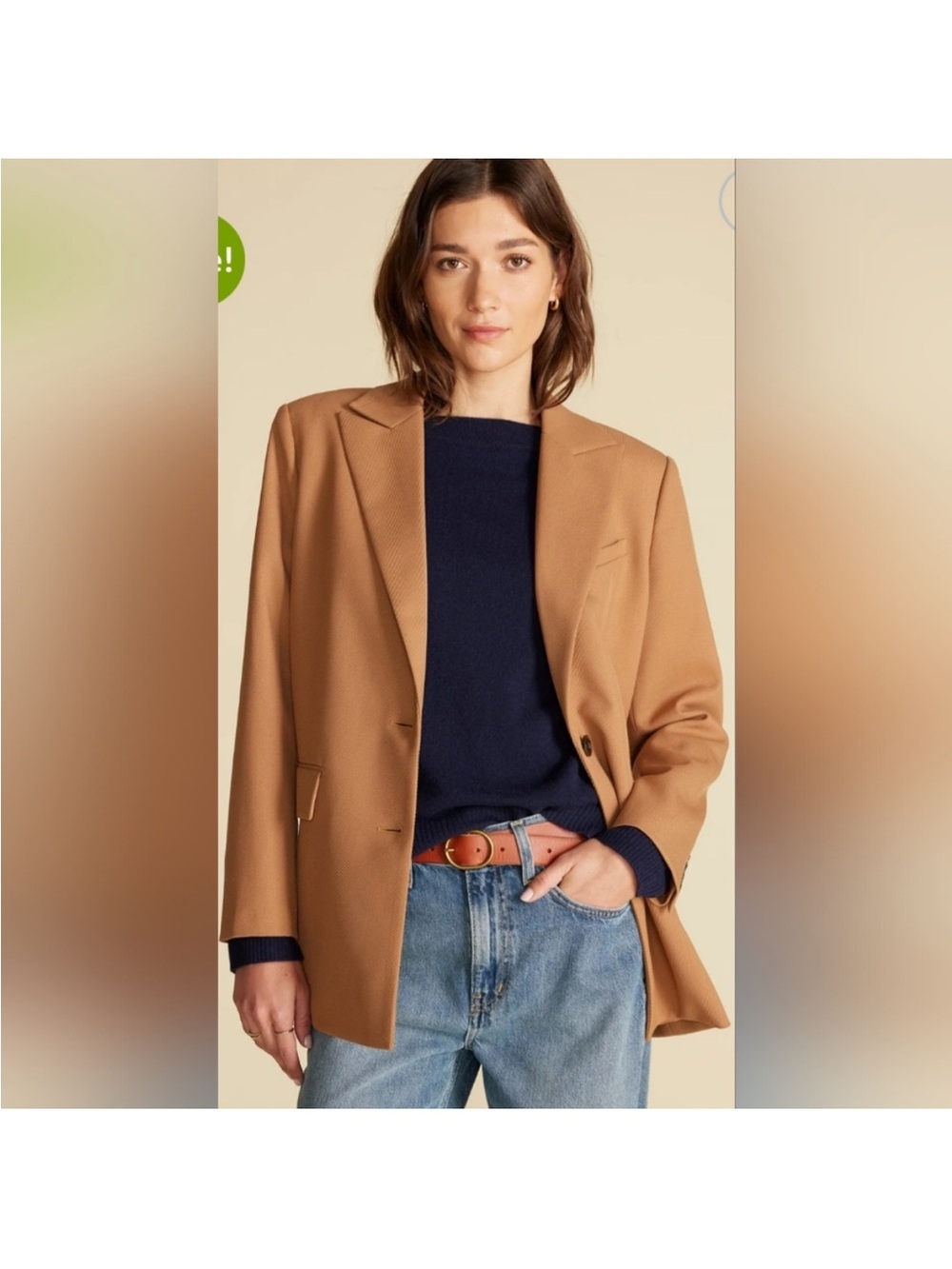 The Amour Vert Camel Alix Boyfriend Blaze - Camel-Medium
